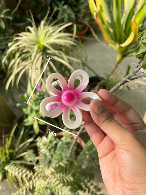 Pink Flower Hair Claw - Image 3