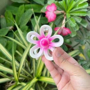 Pink Flower Hair Claw