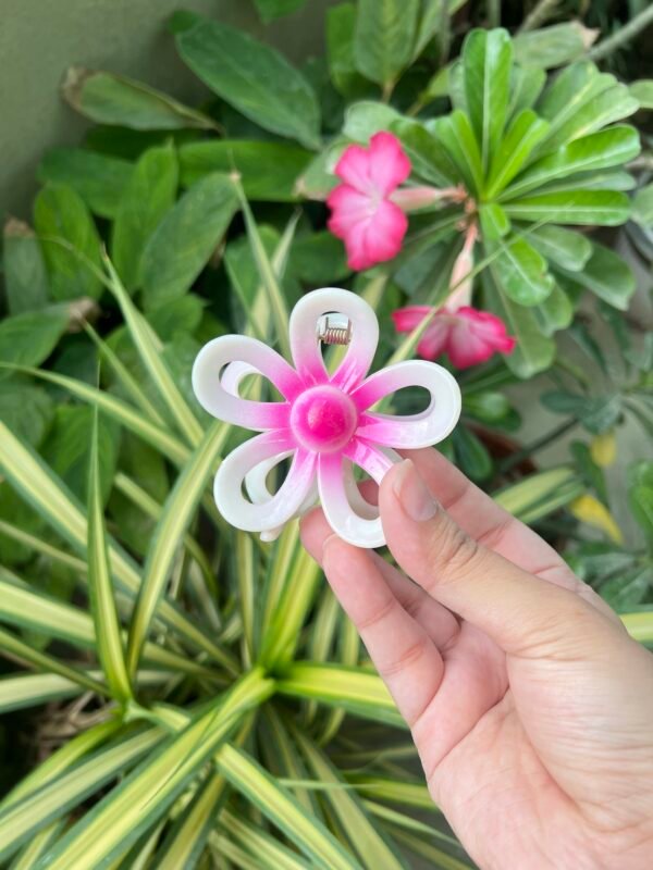 Pink Flower Hair Claw